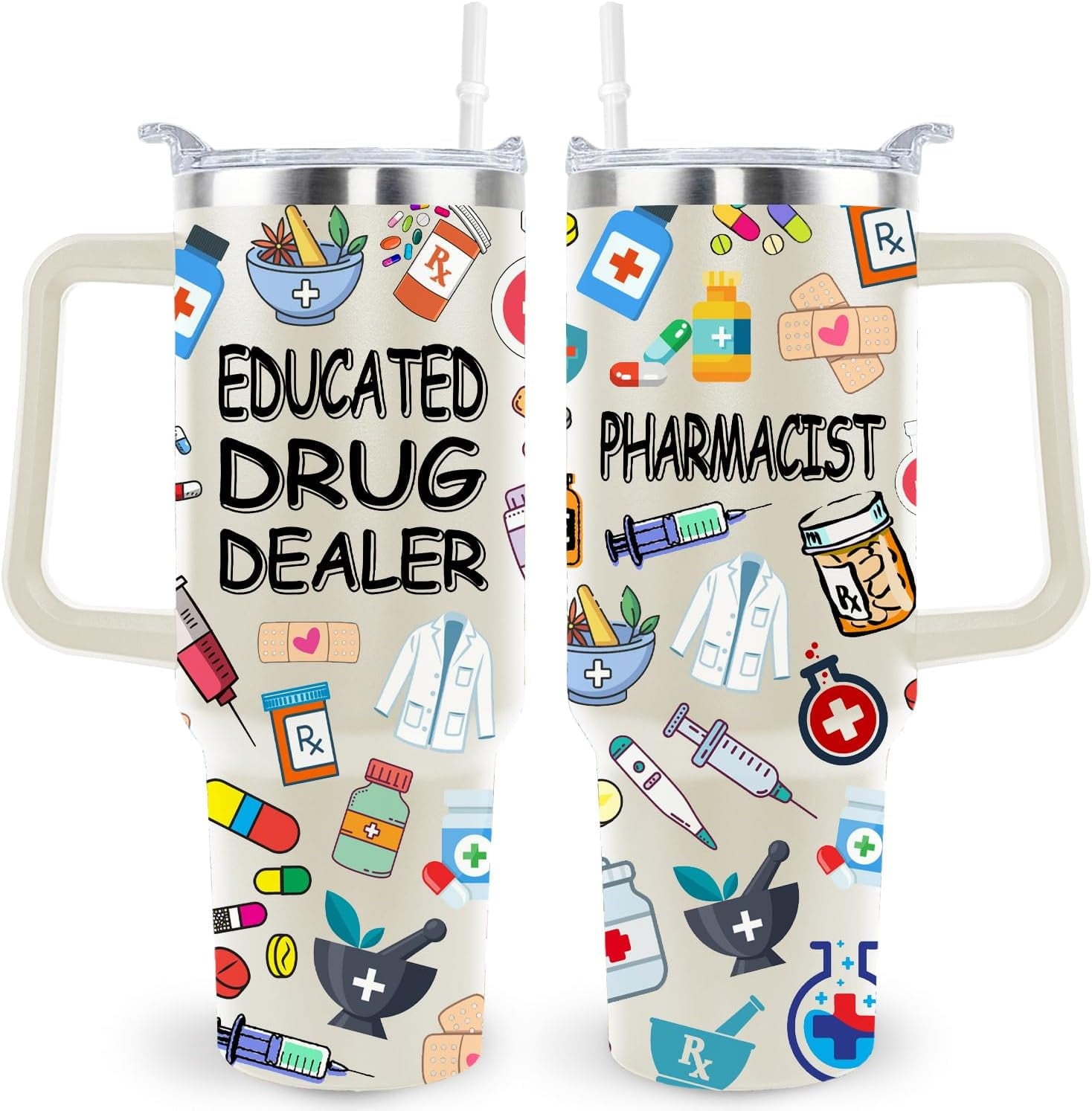 40 Oz Respiratory Therapist Tumbler Cup Respiratory Therapist Gifts Stainless Steel Insulated Travel Coffee Mug with Handle Respiratory Therapist Week Gifts for Women Men - Insulated Tumbler