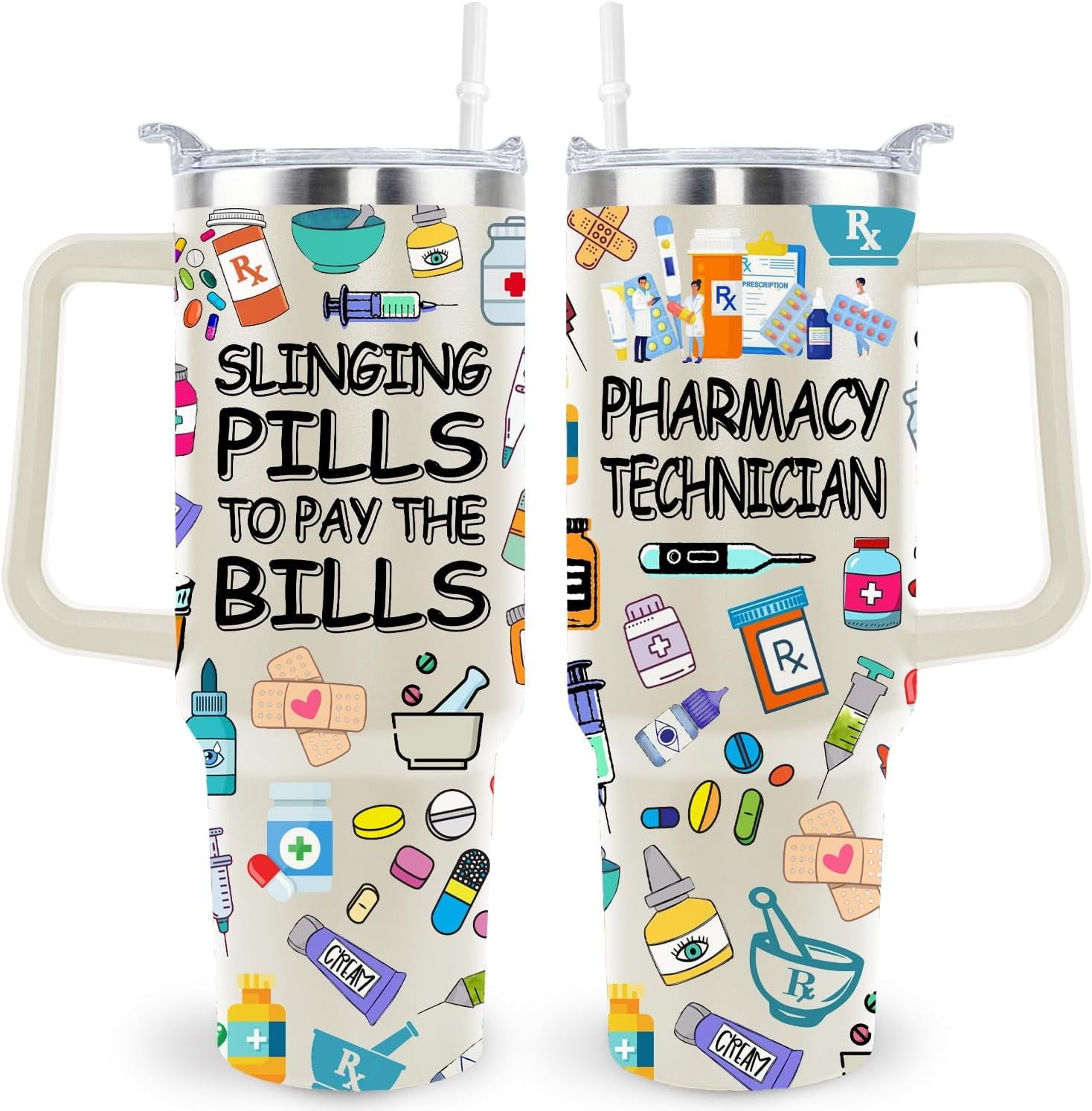 40 Oz Respiratory Therapist Tumbler Cup Respiratory Therapist Gifts Stainless Steel Insulated Travel Coffee Mug with Handle Respiratory Therapist Week Gifts for Women Men - Tumbler