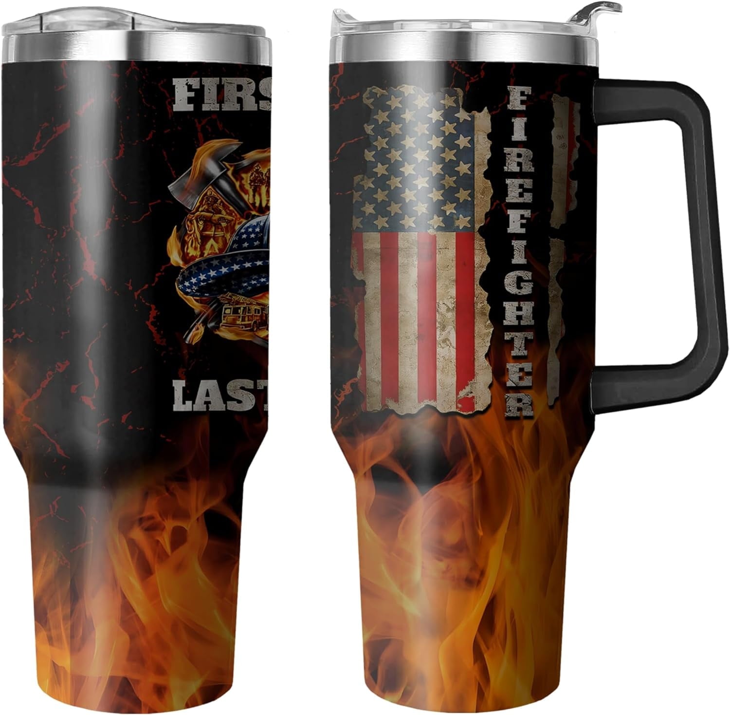 40 Oz Tumbler with Handle and Straw, Double Wall Coffee Travel Mug Spill Proof Leak Proof, Reusable Insulated Water Bottle 40 Oz, Stainless Steel Cup with Handle and Straw Gifts for Women - Tumbler
