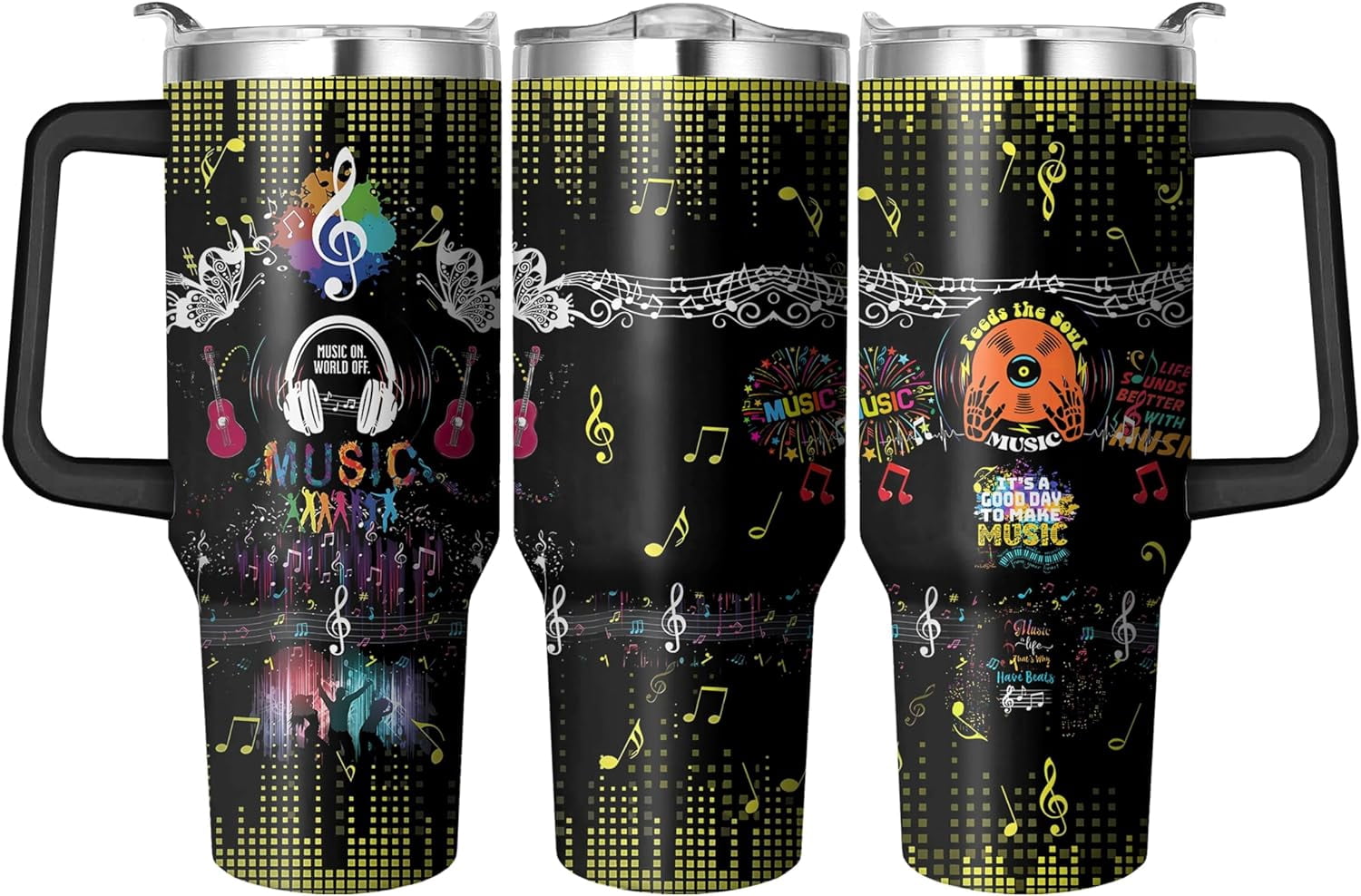 40 Oz Tumbler with Handle and Straw, Double Wall Coffee Travel Mug Spill Proof Leak Proof, Reusable Insulated Water Bottle 40 Oz, Stainless Steel Cup with Handle and Straw Gifts for Women - Tumbler