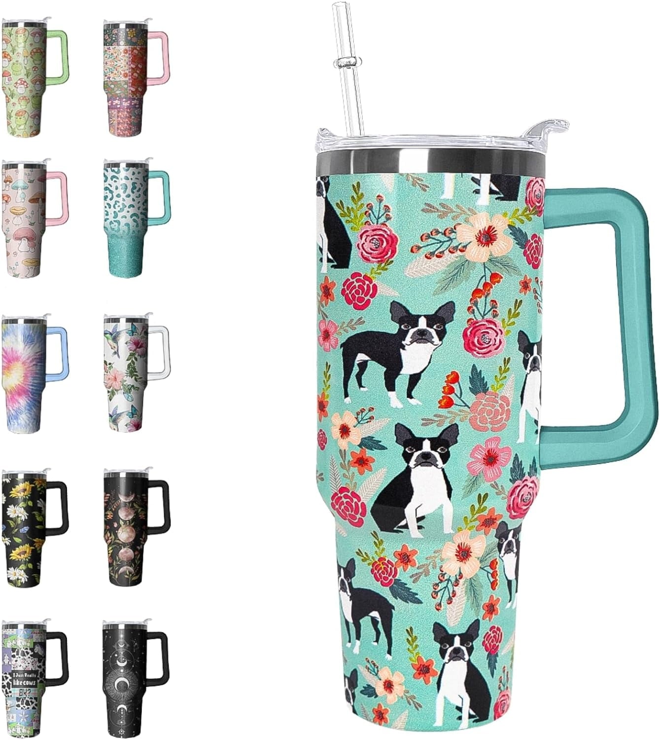 40 oz Tumbler with Handle and Straw Leak Proof Tumbler 40 oz Insulated Cup with Handle Hummingbird Coffee Travel Mug 40 oz Hummingbird Tumbler with Handle Hummingbird Gifts for Women - Insulated Tumbler