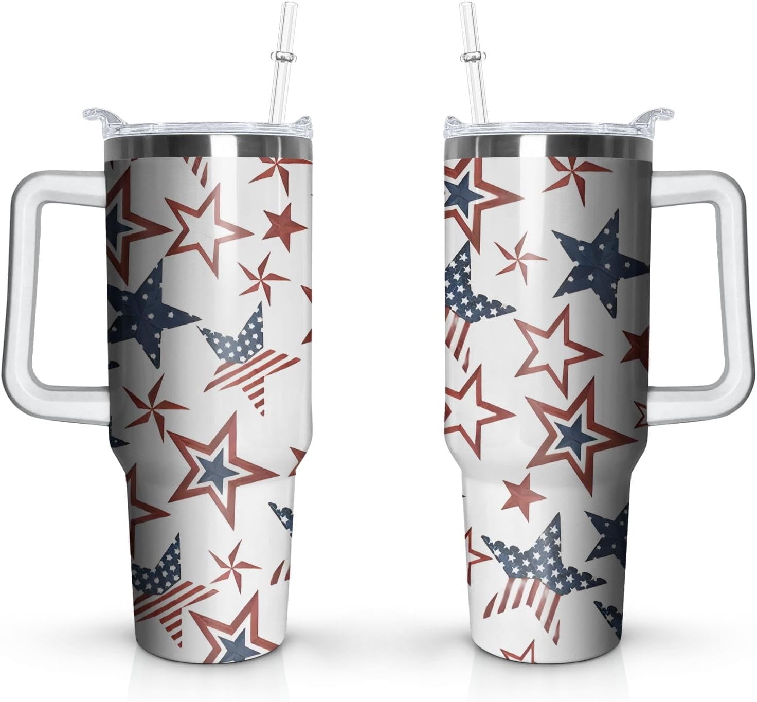 40oz Easter Bunny Tumbler with Handle and Straw, Rabbit Stainless Steel Travel Mug Water Bottle, Vacuum Insulated Cup, Gifts for Women Bunny Lovers - Tumbler