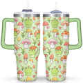 40oz Frog Tumbler with Handle & Straw - Insulated Stainless Steel Travel Mug,Leakproof,Cup Holder Friendly,Dishwasher Safe,for Hot/Cold Drinks.