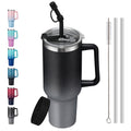SUNSOC 40oz Insulated Tumbler with Handle and Straw – Stainless Steel Travel Mug, BPA-Free, Leakproof, Keeps Drinks Cold & Hot - Insulated Tumbler