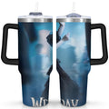 40oz Wednesday Girl Stainless Steel Tumbler with Lid and Straw,Wednesday Stuff Merchandise Spill Proof Travel Cup Double Wall Vacuum Insulated Coffee Mug with Handle Black - Insulated Tumbler