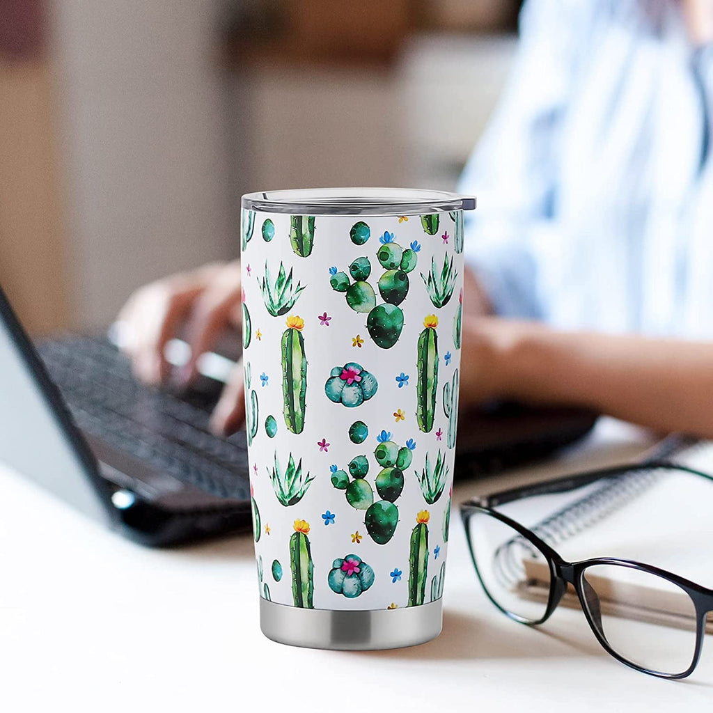 Gifts for Cactus Lovers Gifts for Cactus Lovers Tumbler Cute Plant Gifts for Women Plant Lady Gifts Cactus Insulated Stainless Steel Travel Tumbler With Lid 20 OZ