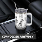 Gift for Dog Lovers Cute Dog Tumbler for Women - 40oz Dog Tumblers with Handle Straw and Lid Tumbler Cup Travel Coffee Mug