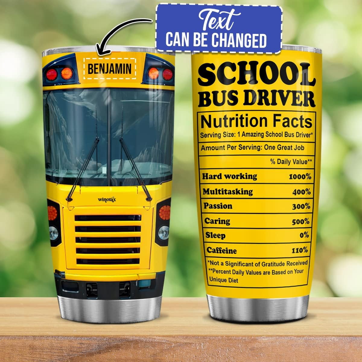 School Bus Driver Gifts Personalized Drivers Tumbler Stainless Steel Insulated Coffee Travel Mug Cup With Lid 20oz 30oz Custom Name Birthday Christmas Appreciation Gift For Women Men
