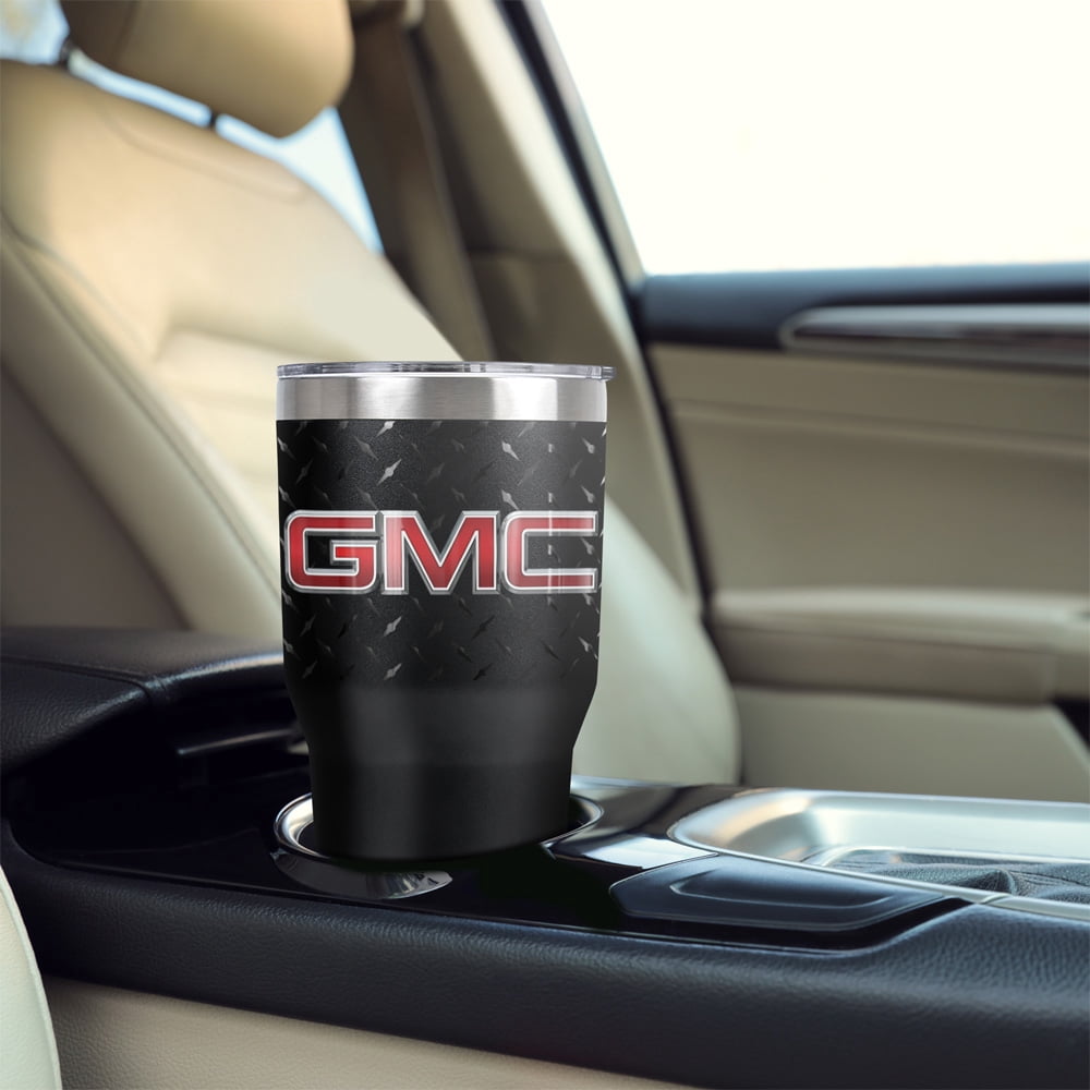 Gmc Official Truck Logo 30 oz Travel Tumbler, Stainless Steel, Vacuum Insulated with Leak Resistant Slide-Lock Lid