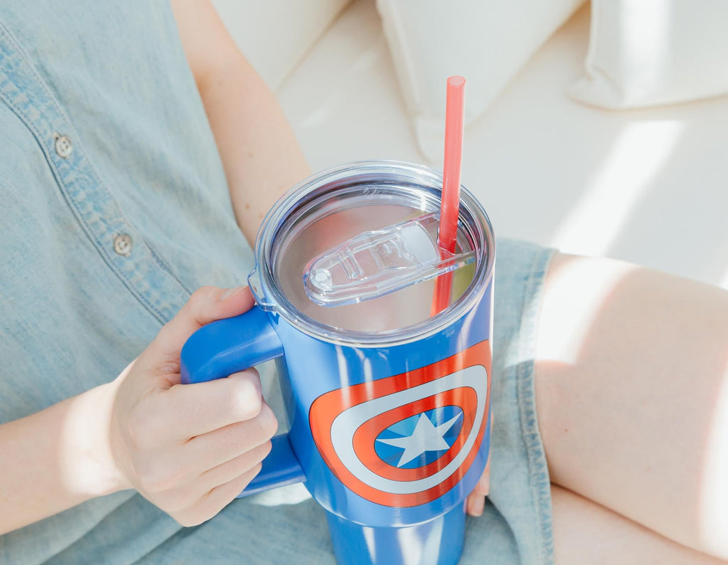 Marvel Comics Captain America 40-Ounce Stainless Steel Tumbler With Handle