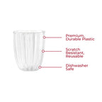 GUZZINI Dolcevita 12oz Low Tumblers (Set of 6) Mother of Pearl - 100% Recycled Plastic - Unbreakable, Reusable, BPA-Free, Iced Coffee, Smoothie, Water - Stackable Cup for Kids, Home & Kitchen