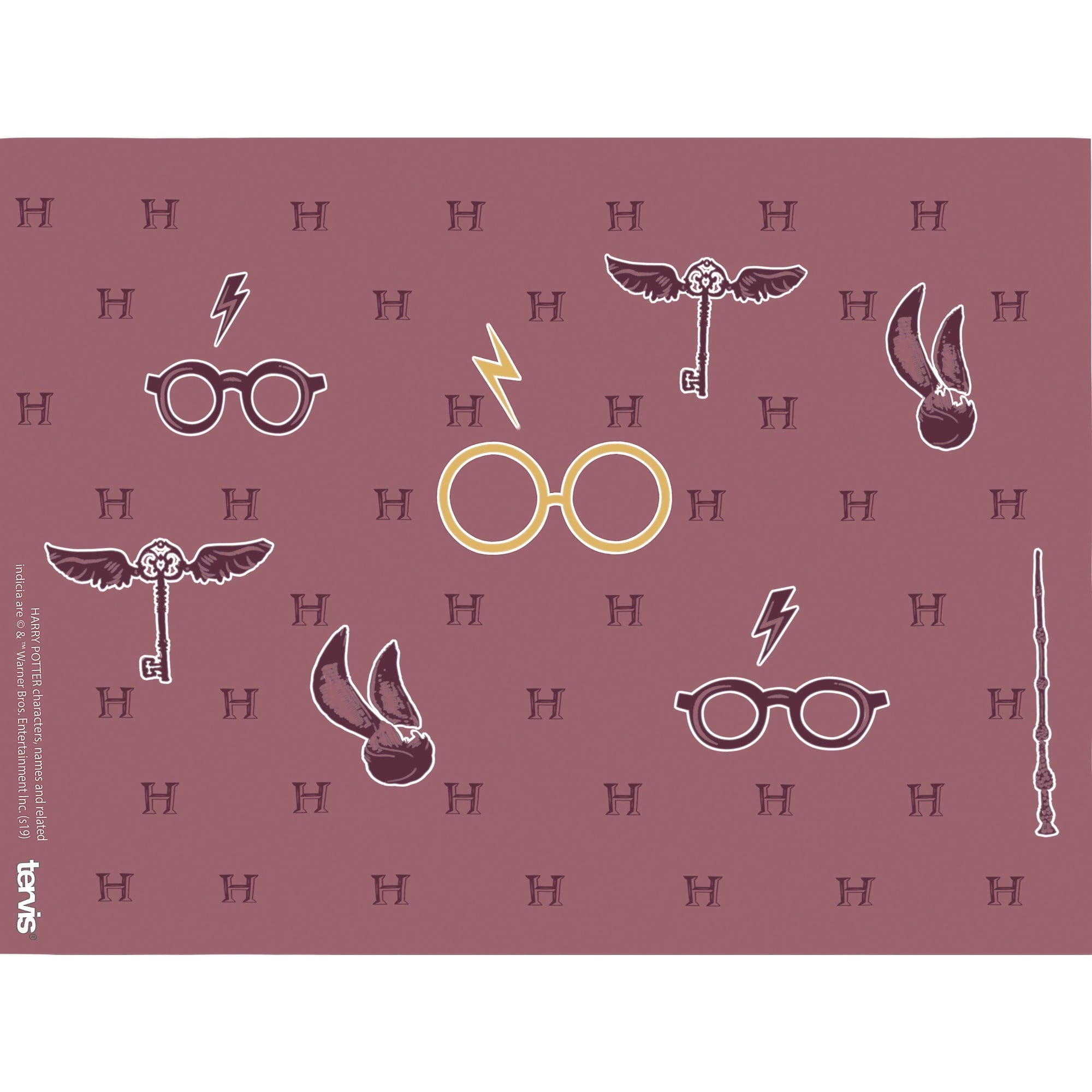 Tervis Harry Potter - Maroon and Gold Glasses Made in USA Double Walled Insulated Travel Tumbler, Classic 24oz