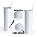20oz FLAT EDGE bottom completely straight Blank gloss white sublimation tumbler
