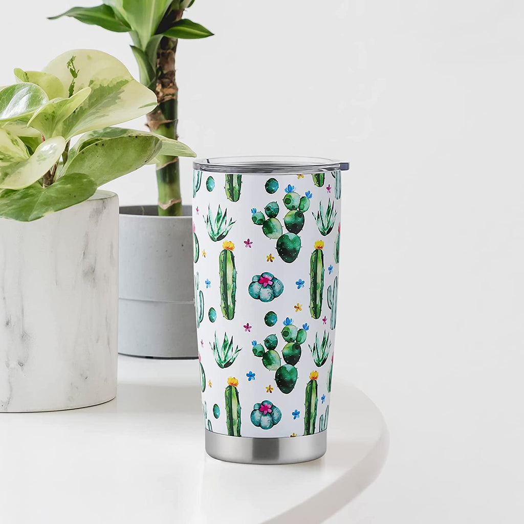 Gifts for Cactus Lovers Gifts for Cactus Lovers Tumbler Cute Plant Gifts for Women Plant Lady Gifts Cactus Insulated Stainless Steel Travel Tumbler With Lid 20 OZ