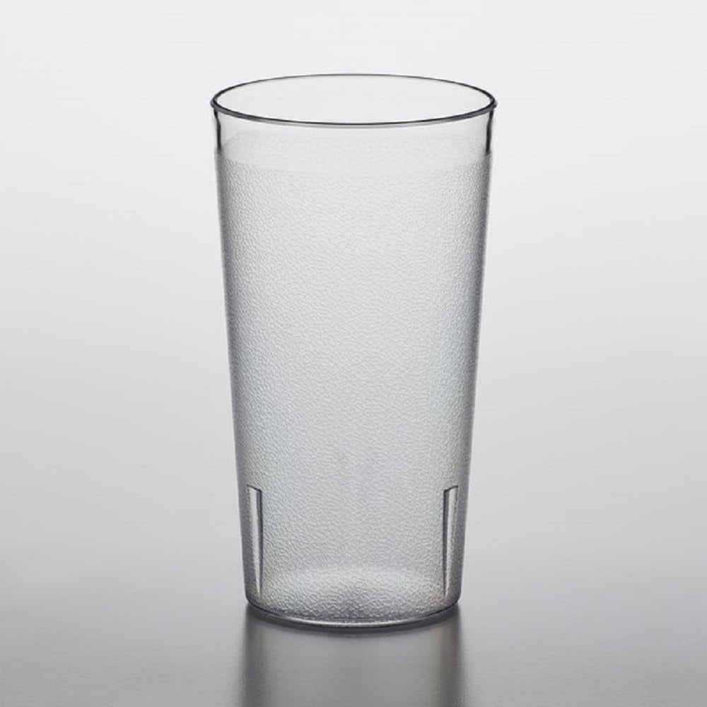 TrueCraftware- Set of 12 Pebbled Tumbler/Drinking Cups 16-Ounce Clear Color- Reusable Premium Water Iced Tea Glasses Stackable Dishwasher Safe Break-Resistant for Home and Restaurants
