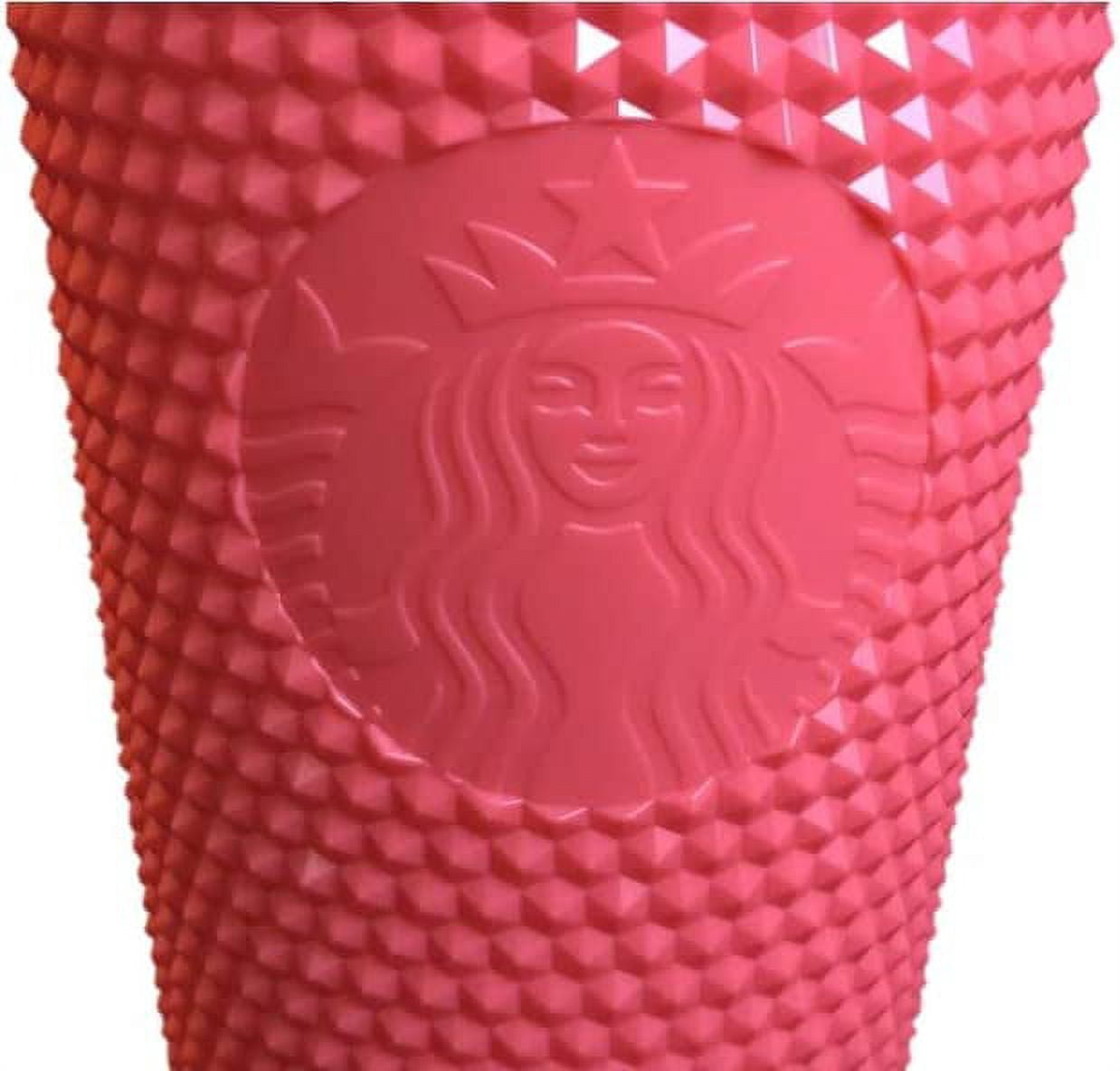 Starbucks 24 oz Dragon Fruit Studded Pink Tabbed Straw Tumbler