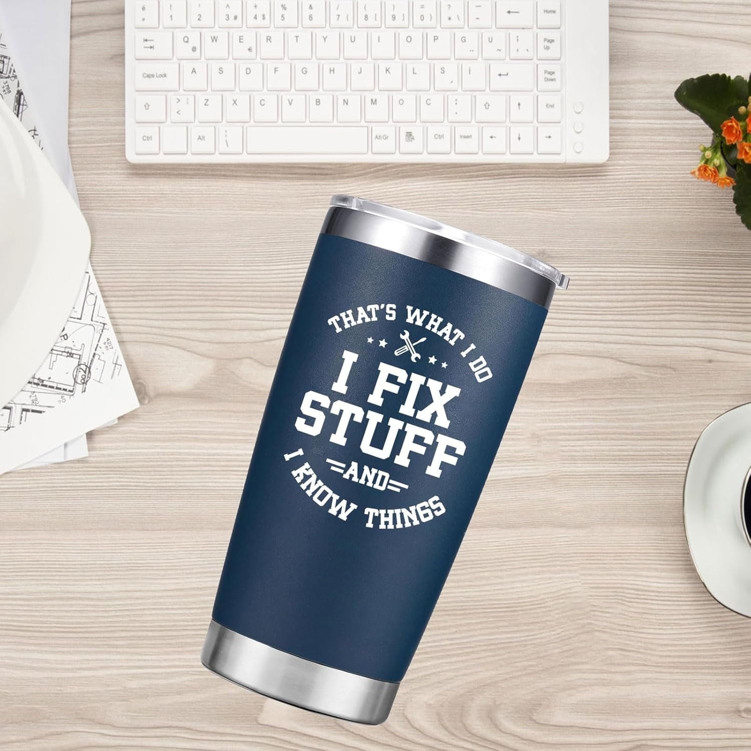 Christmas Gifts for Men - Birthday Gifts for Men Dad - I Fix Stuff And I Know Things Cup Mug - Dad Birthday Gifts, Gifts for Grandpa Uncle Husband Him - 20 Oz Tumbler