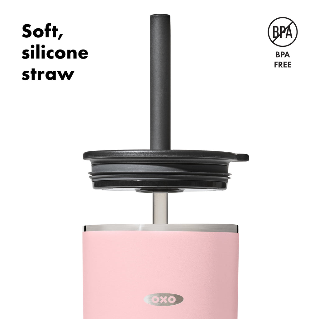 OXO Strive 24 oz. Insulated Tumbler With Straw Lid Rose Quartz