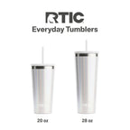 RTIC 28 oz Ceramic Lined Everyday Tumbler, Spill-Resistant Straw Lid, Plum Glitter