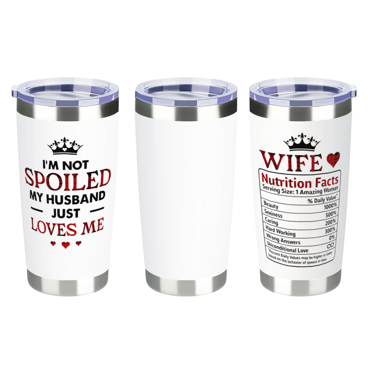 【Wife swig Tumbler】Gifts for Wife from Husband - Wedding Anniversary for Women, Birthday, Valentines, Mothers Day, Christmas Gifts for Wife - Romantic Love Cup for Her - 20 Oz White 2-sided Tumbler