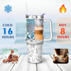 Gift for Dog Lovers Cute Dog Tumbler for Women - 40oz Dog Tumblers with Handle Straw and Lid Tumbler Cup Travel Coffee Mug