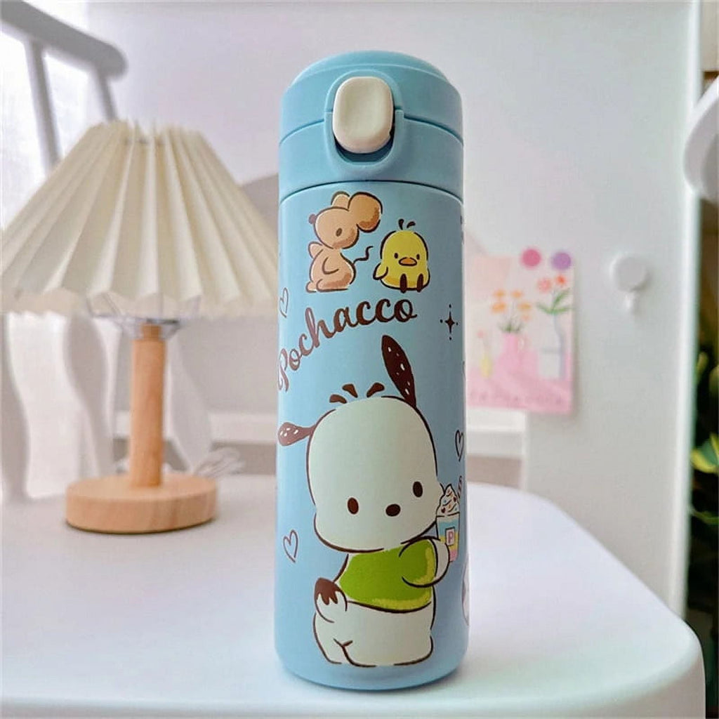 420ml Sanrio Hello Kitty Stainless Steel 316 Thermos Kawaii Kuromi Cinnamoroll Melody Kids Vacuum Flask Water Bottle Tumbler