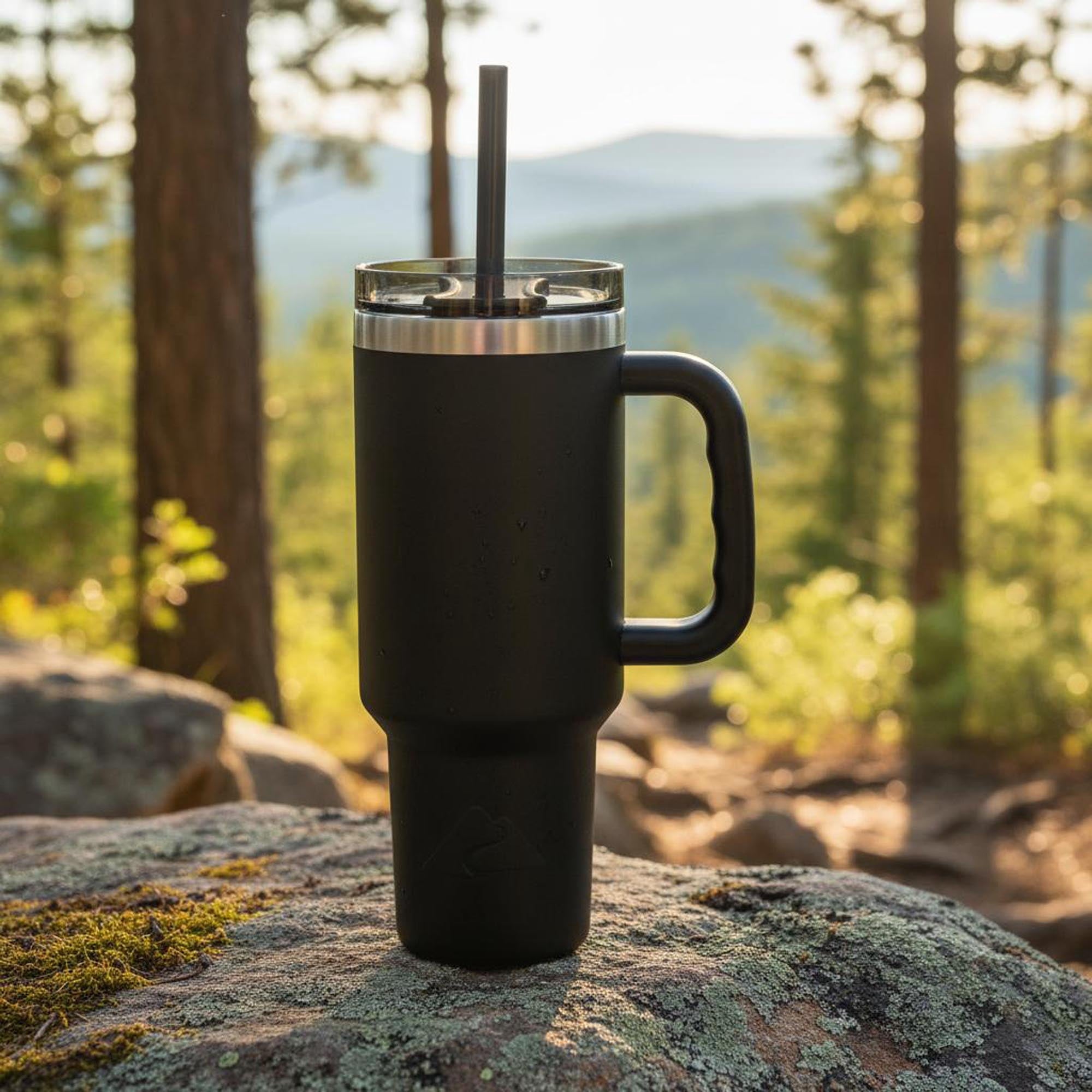 (6 pack) Ozark Trail 40 oz Stainless Steel Insulated Tumbler with Handle, Black