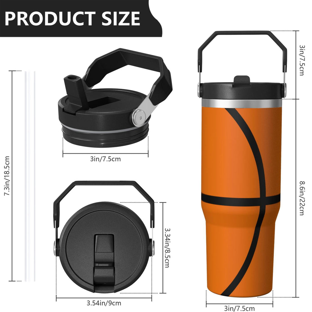 1pc 30oz Tumbler with Straw & Handle - Insulated Stainless Steel Cup | Holiday Gift for Man Women (Christmas, Valentine's, Birthday)