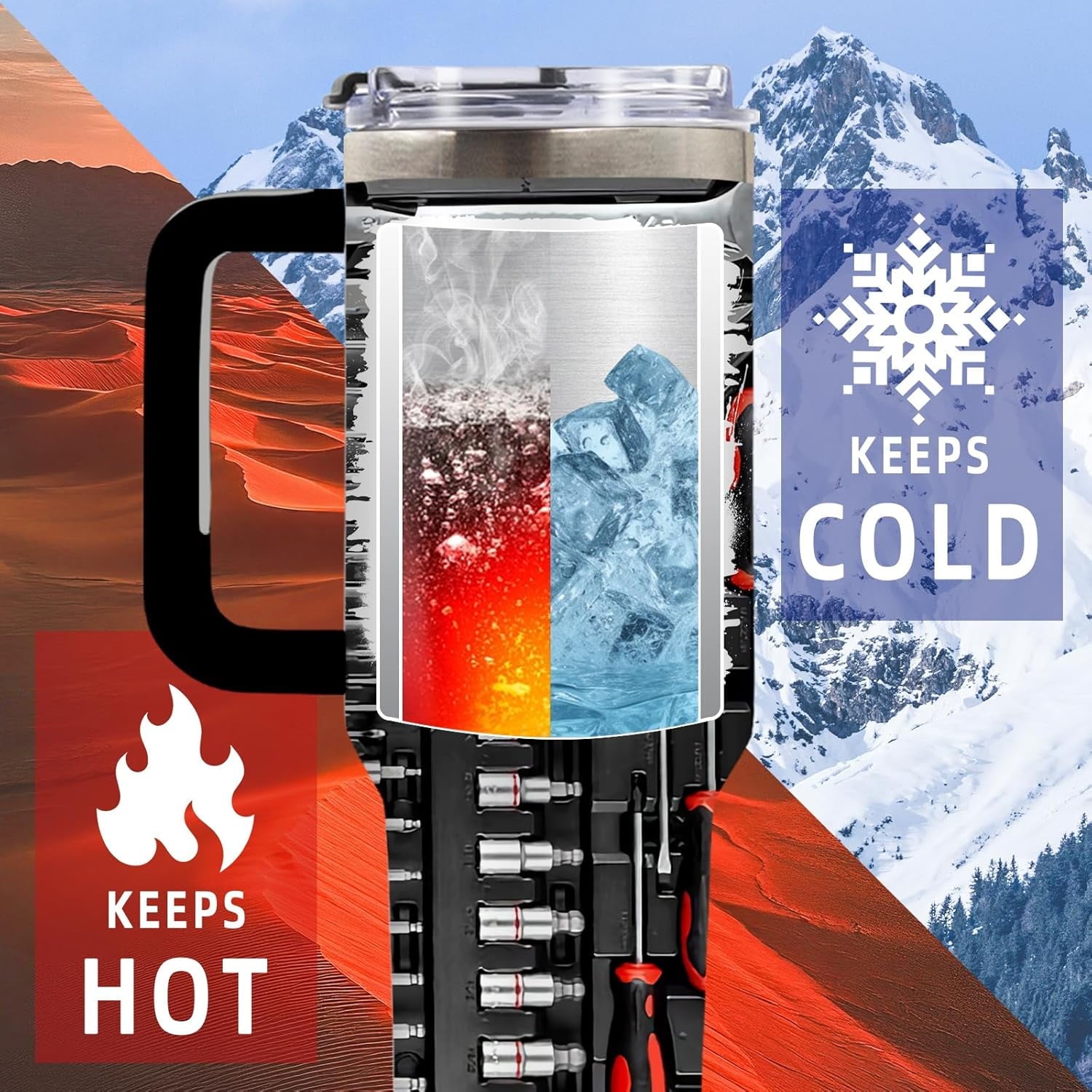 Mechanic Gifts, Mechanic Tumbler 40 Oz, Stainless Steel Insulated Mug, Perfect Birthday or Father’s Day Gift for Mechanics, Car Enthusiasts, Funny Coffee Travel Mug for Auto Repair Workers