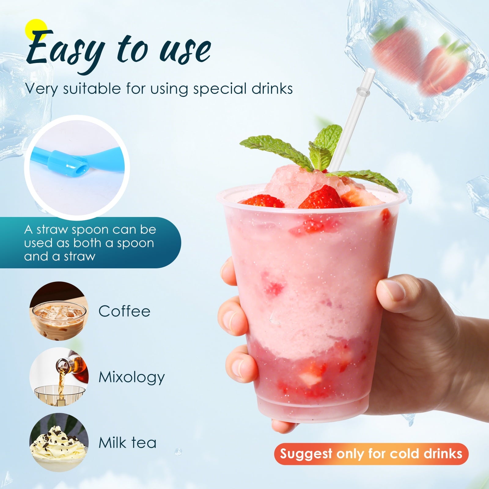 12 Sets Slushy Maker Cup Plastic Cup Slushie Cups with Dome Lids and Straws Reusable 16 oz Plastic Iced Coffee Cups Smoothie Tumbler for Birthdays Summer Party Supplies