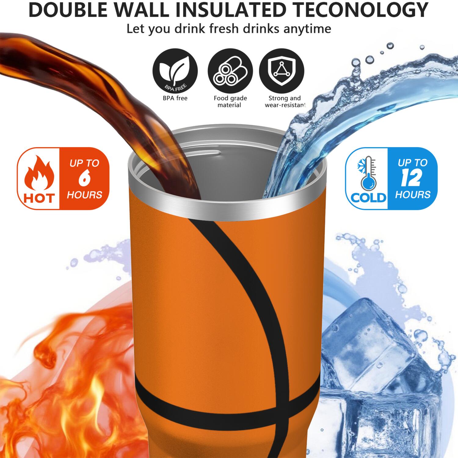 1pc 30oz Tumbler with Straw & Handle - Insulated Stainless Steel Cup | Holiday Gift for Man Women (Christmas, Valentine's, Birthday)