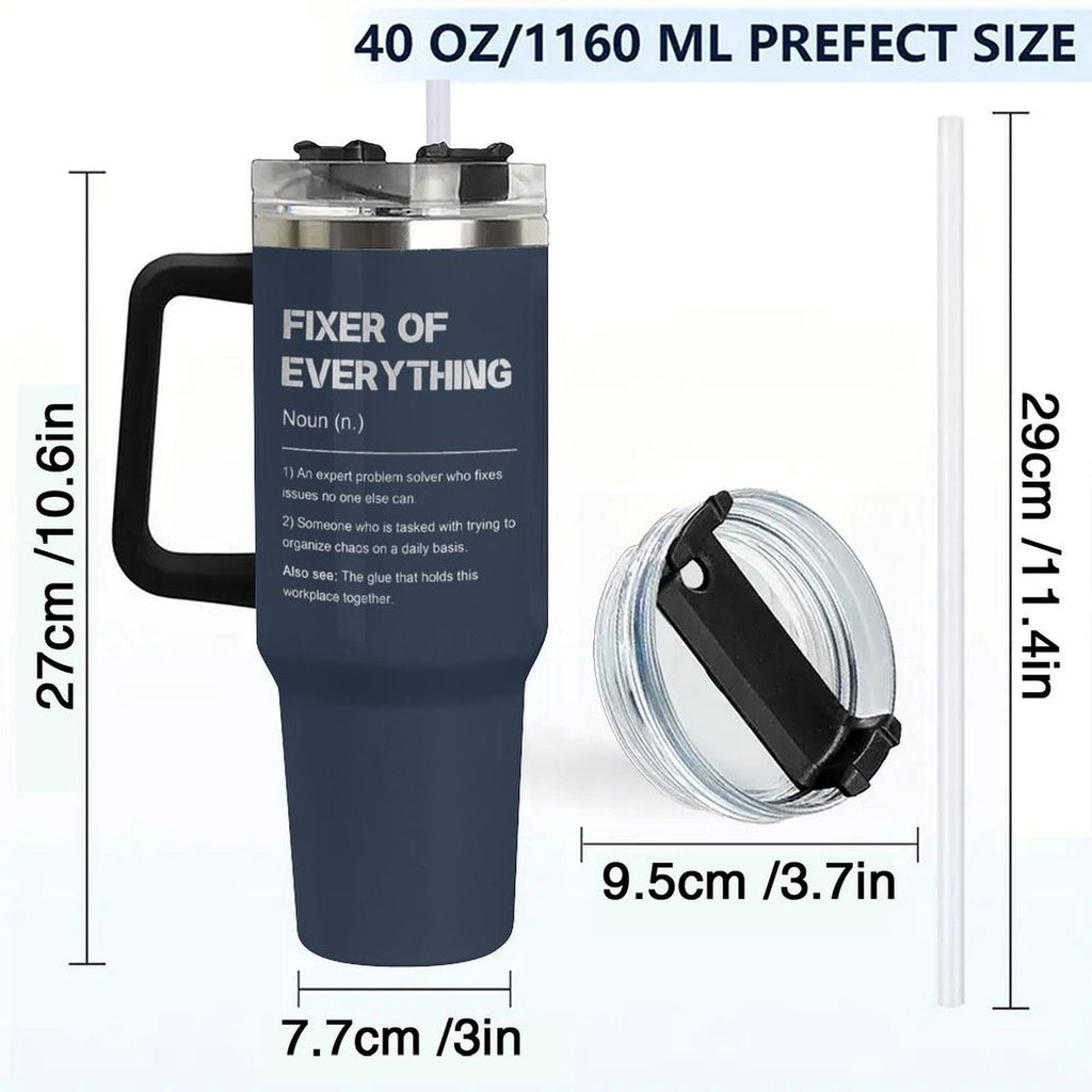 Let Me Drop Everything 40oz Stainless Steel Insulated Tumbler, Funny Gifts for Coworker Boss Day Gift for Men, Fixer of Everything Gifts for Birthday/Christmas/Appreciation Office Mug