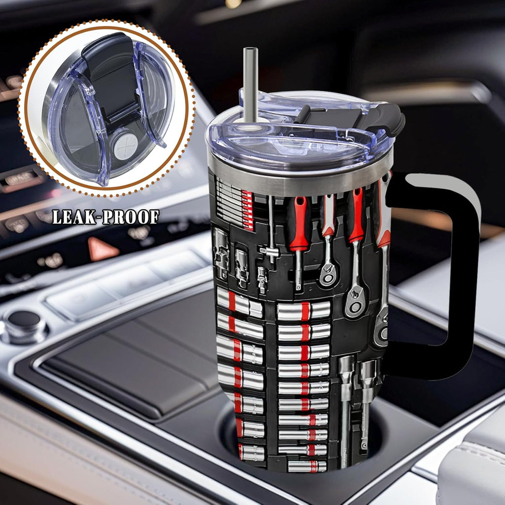 Mechanic Gifts, Mechanic Tumbler 40 Oz, Stainless Steel Insulated Mug, Perfect Birthday or Father’s Day Gift for Mechanics, Car Enthusiasts, Funny Coffee Travel Mug for Auto Repair Workers