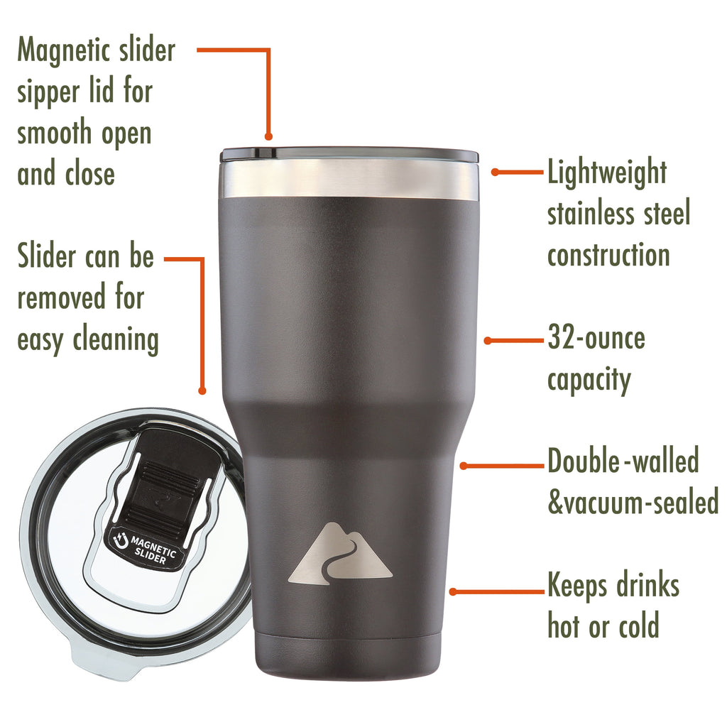 (6 pack) Ozark Trail 32 oz Stainless Steel Insulated Tumbler, Black
