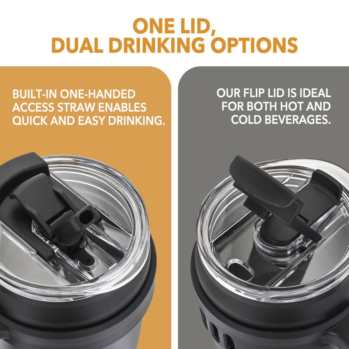 Life's Easy 40 oz Tumbler with Handle and Built-in Flip Straw - Leakproof Vacuum Insulated Stainless Steel Mug with 2-in-1 Lid, Large Travel Mug, Fits in Cup Holder - Great for Mother's Day & More