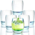 8 Oz Set of 6 Plastic Drinking Glasses Dishwasher Safe BPA Free Unbreakable Juice Glasses for Kids Shatterproof Wine Water Glasses Acrylic Tumblers (Light Blue)