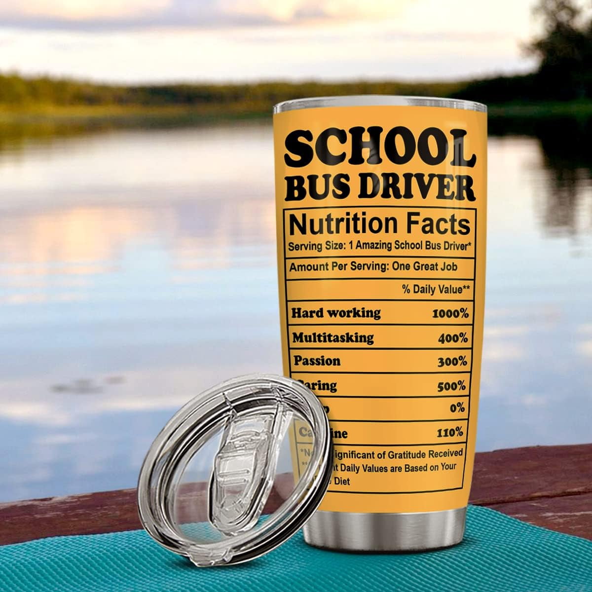 School Bus Driver Gifts Personalized Drivers Tumbler Stainless Steel Insulated Coffee Travel Mug Cup With Lid 20oz 30oz Custom Name Birthday Christmas Appreciation Gift For Women Men