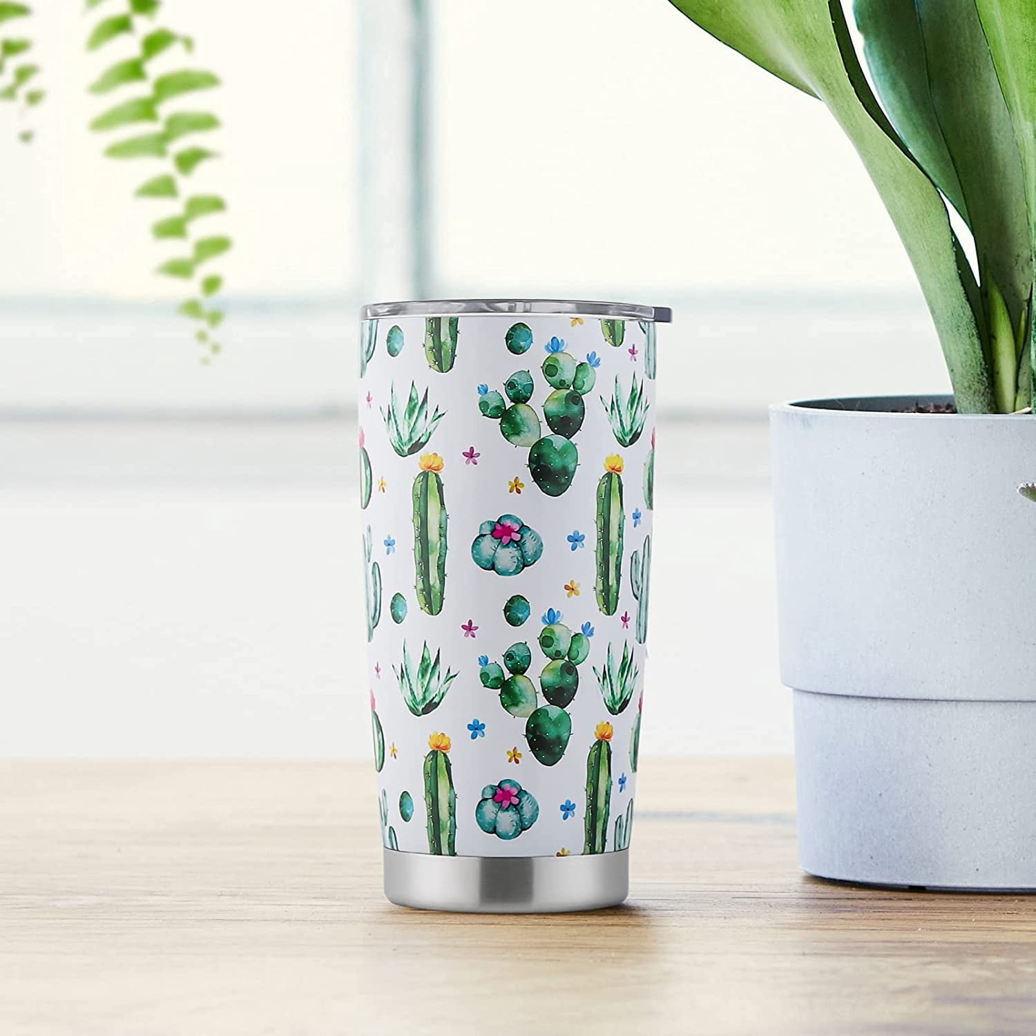 Gifts for Cactus Lovers Gifts for Cactus Lovers Tumbler Cute Plant Gifts for Women Plant Lady Gifts Cactus Insulated Stainless Steel Travel Tumbler With Lid 20 OZ