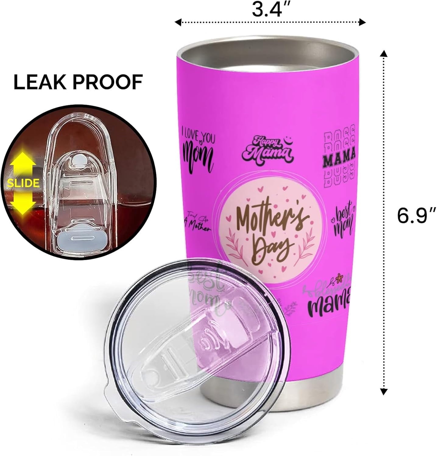 20 oz Sister Tumbler - Stainless Steel Insulated Travel Mug with Handle, Lid, Straw, Leak-proof, Non-slip Reusable Mug, Suitable as a Friend, Sister, Sister Gift - Suitable for Christmas
