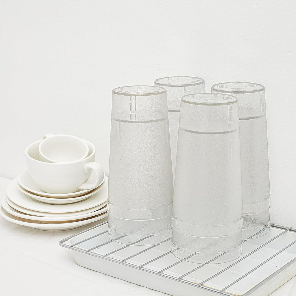 Plastic Tumblers Set Of 8,Plastic Drinking Glasses ,16 OZ Clear Plastic Cups Dishwasher Safe Tumbler Cups Reusable Set,Restaurant Style Drinking Glasses for Kitchen Party Unbreakable Kids Cups