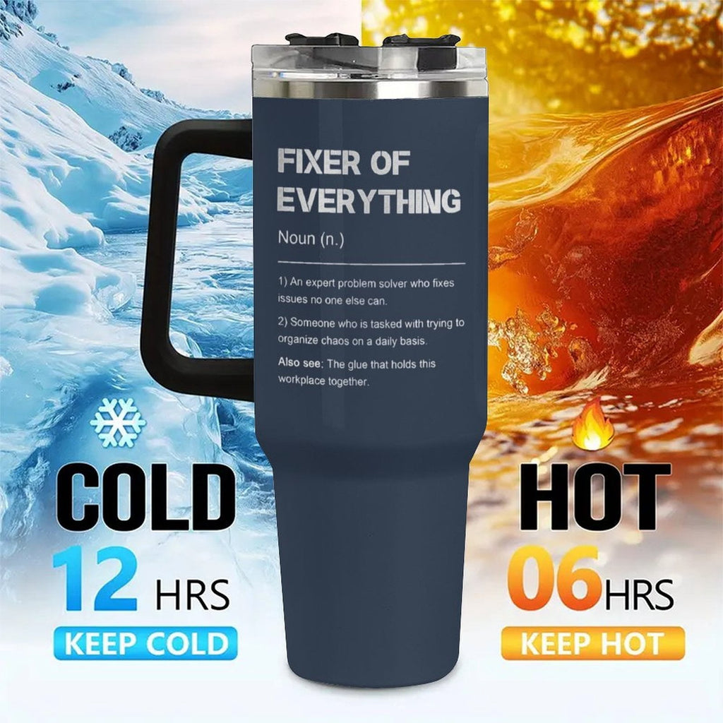 Let Me Drop Everything 40oz Stainless Steel Insulated Tumbler, Funny Gifts for Coworker Boss Day Gift for Men, Fixer of Everything Gifts for Birthday/Christmas/Appreciation Office Mug