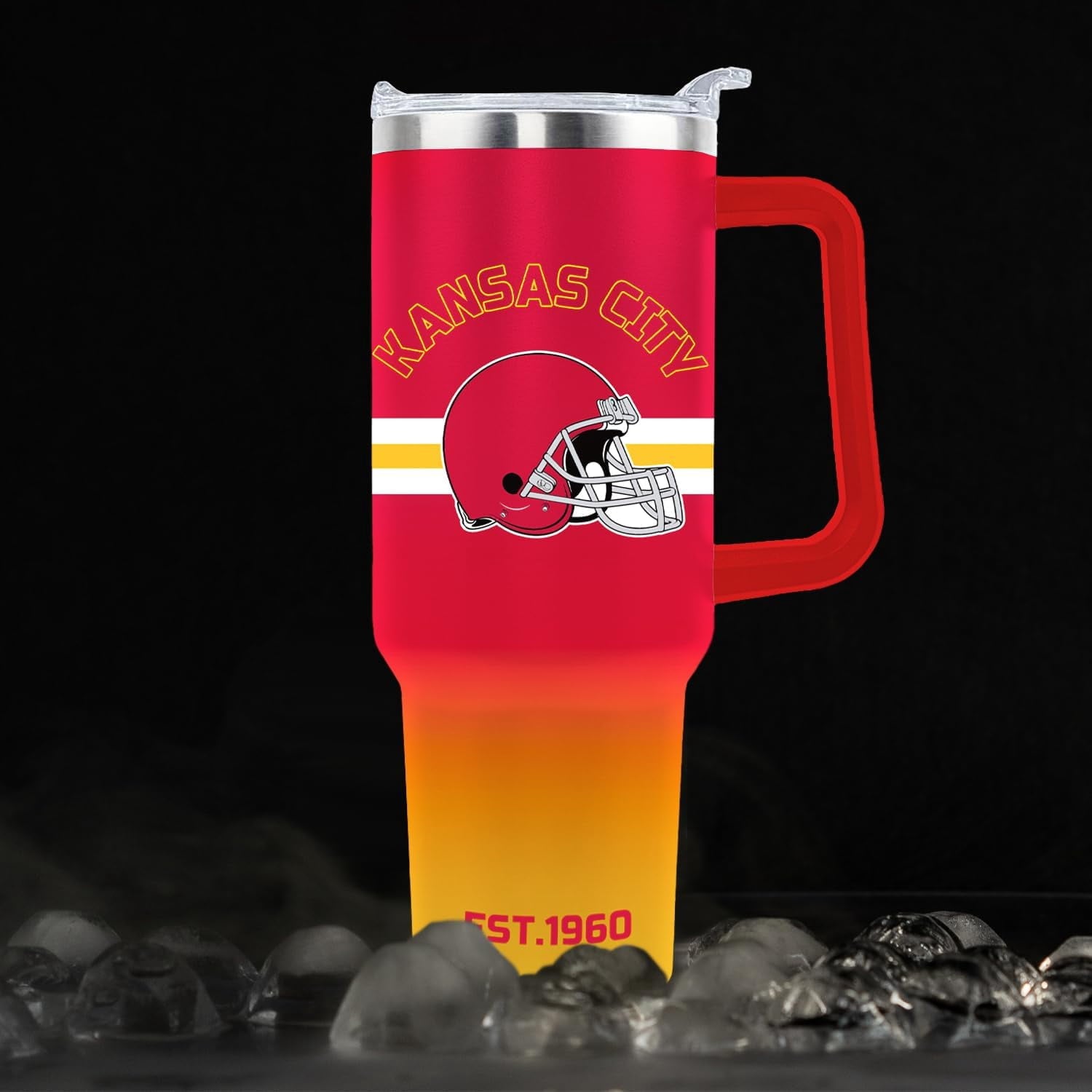 Kansas City Tumbler Cup - Kansas City Gifts for Men - 40 OZ Insulated Stainless Steel Coffee Travel Mug with Lid and Straw