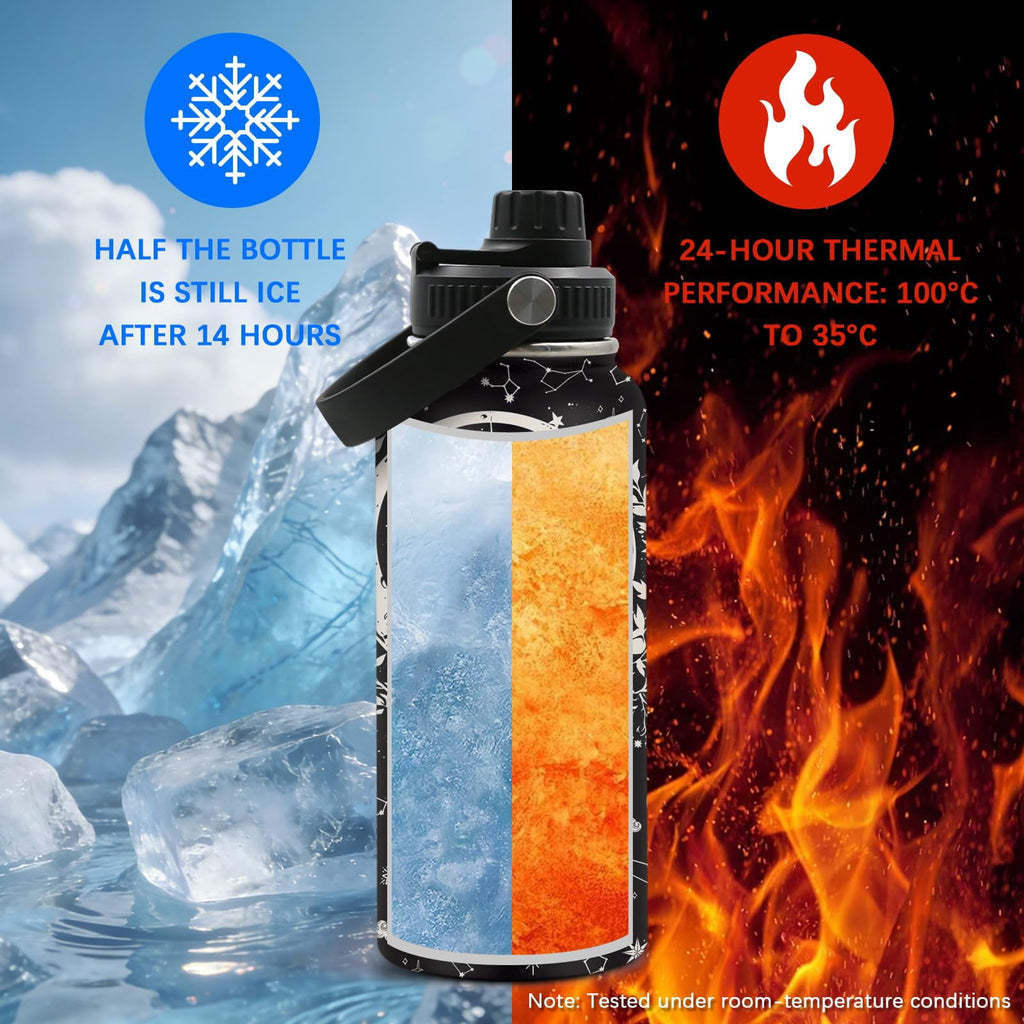 Dragon Gift for Man, Dragon Themed Stainless Steel Insulated Tumbler with Lid and Handle, Leakproof, BPA-Free, 32oz Water Bottle for Travel, Sport, Birthday
