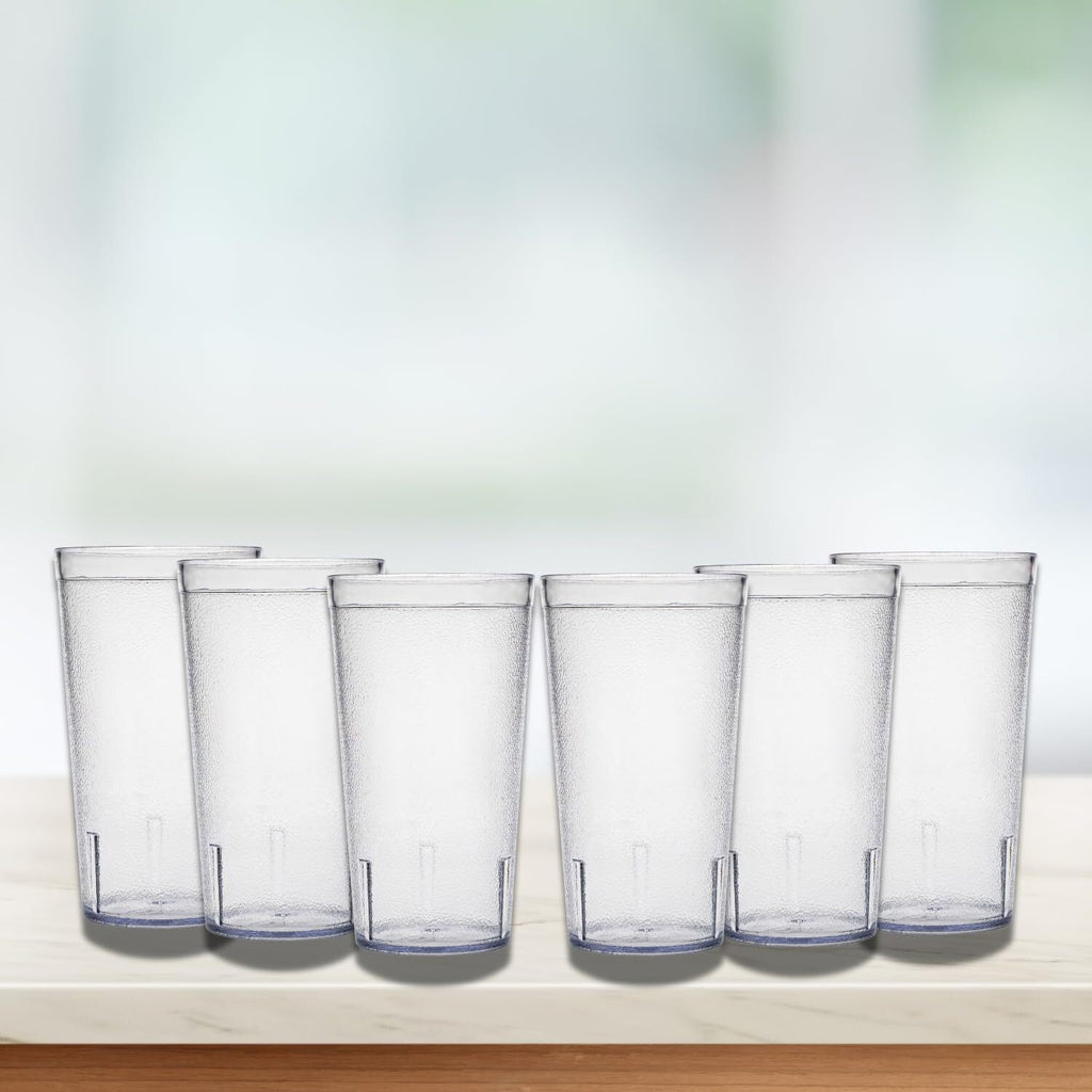 RUseeN 12 Piece Unbreakable Plastic Tumblers Drinkware, BPA-Free, Reusable Plastic Drinking Glasses for Home & Outdoors - Stackable, Lead-Free & Dishwasher Safe,16oz