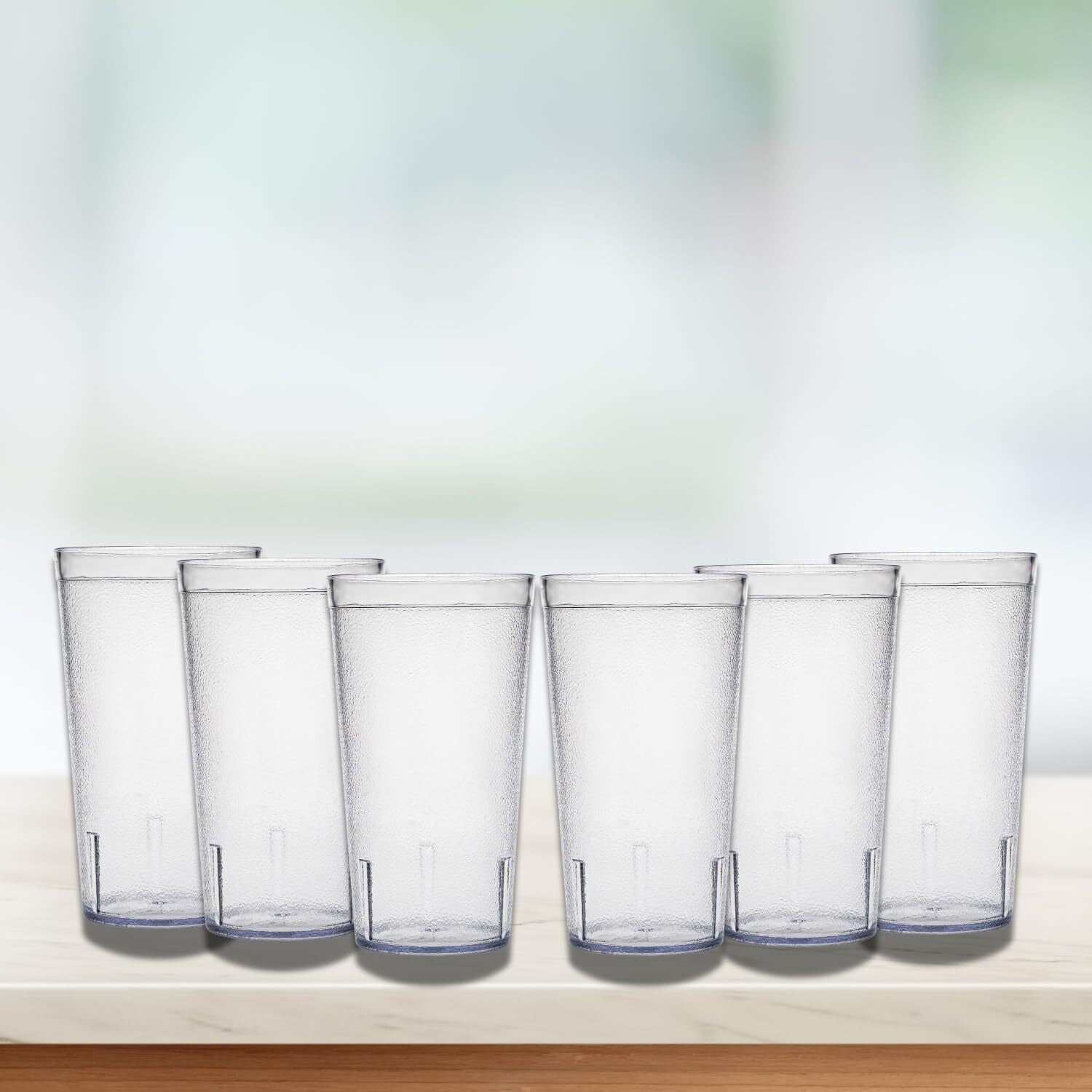 RUseeN 12 Piece Unbreakable Plastic Tumblers Drinkware, BPA-Free, Reusable Plastic Drinking Glasses for Home & Outdoors - Stackable, Lead-Free & Dishwasher Safe,16oz
