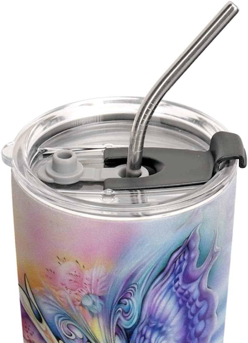 20oz Butterfly Gifts for Women, Valentines Day Gifts for Her, Coffee Thermos For Women, Coffee Gifts for Women, Colorful Rainbow Butterfly Tumbler Cup, Insulated Travel Coffee Mug with Lid