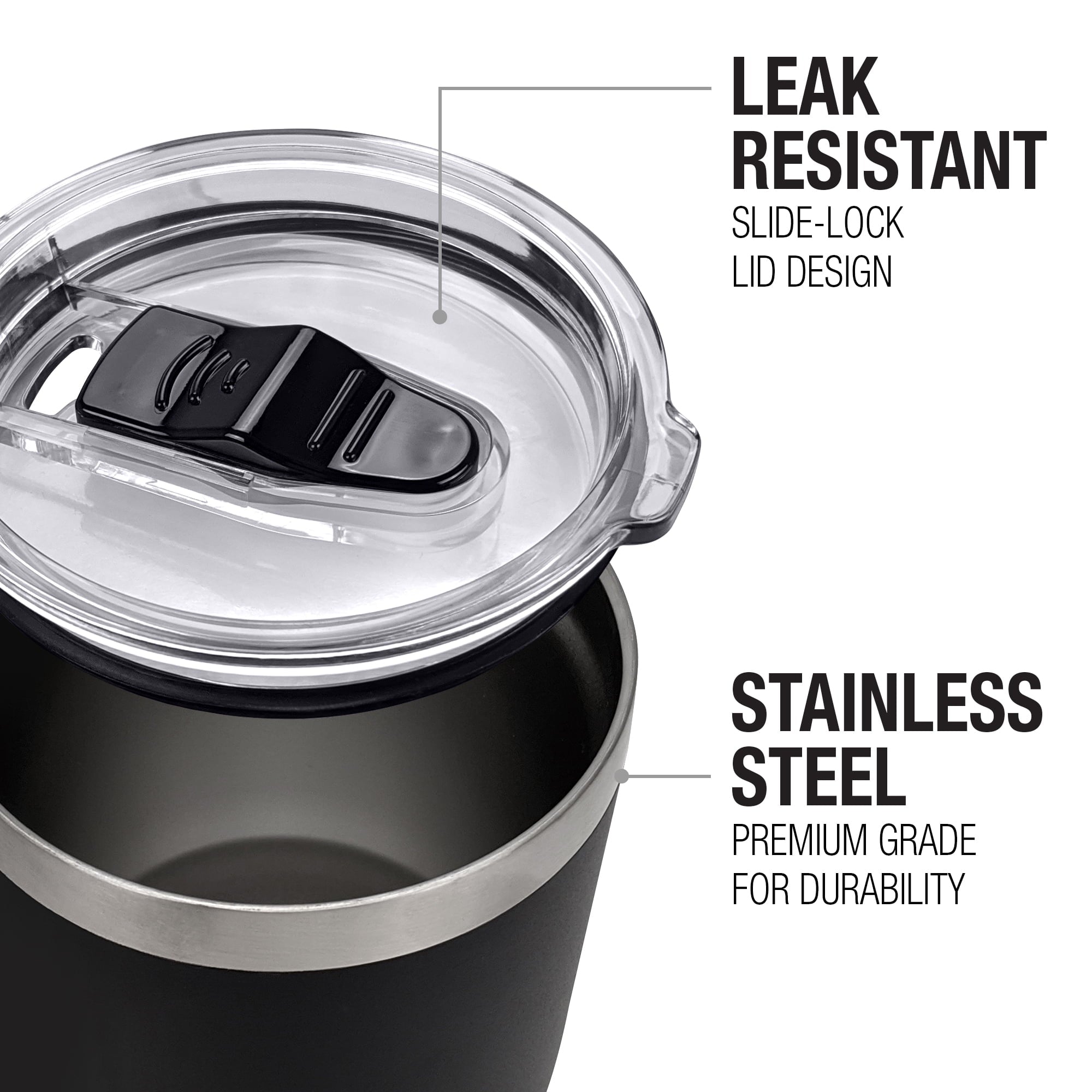 Gmc Official Truck Logo 30 oz Travel Tumbler, Stainless Steel, Vacuum Insulated with Leak Resistant Slide-Lock Lid