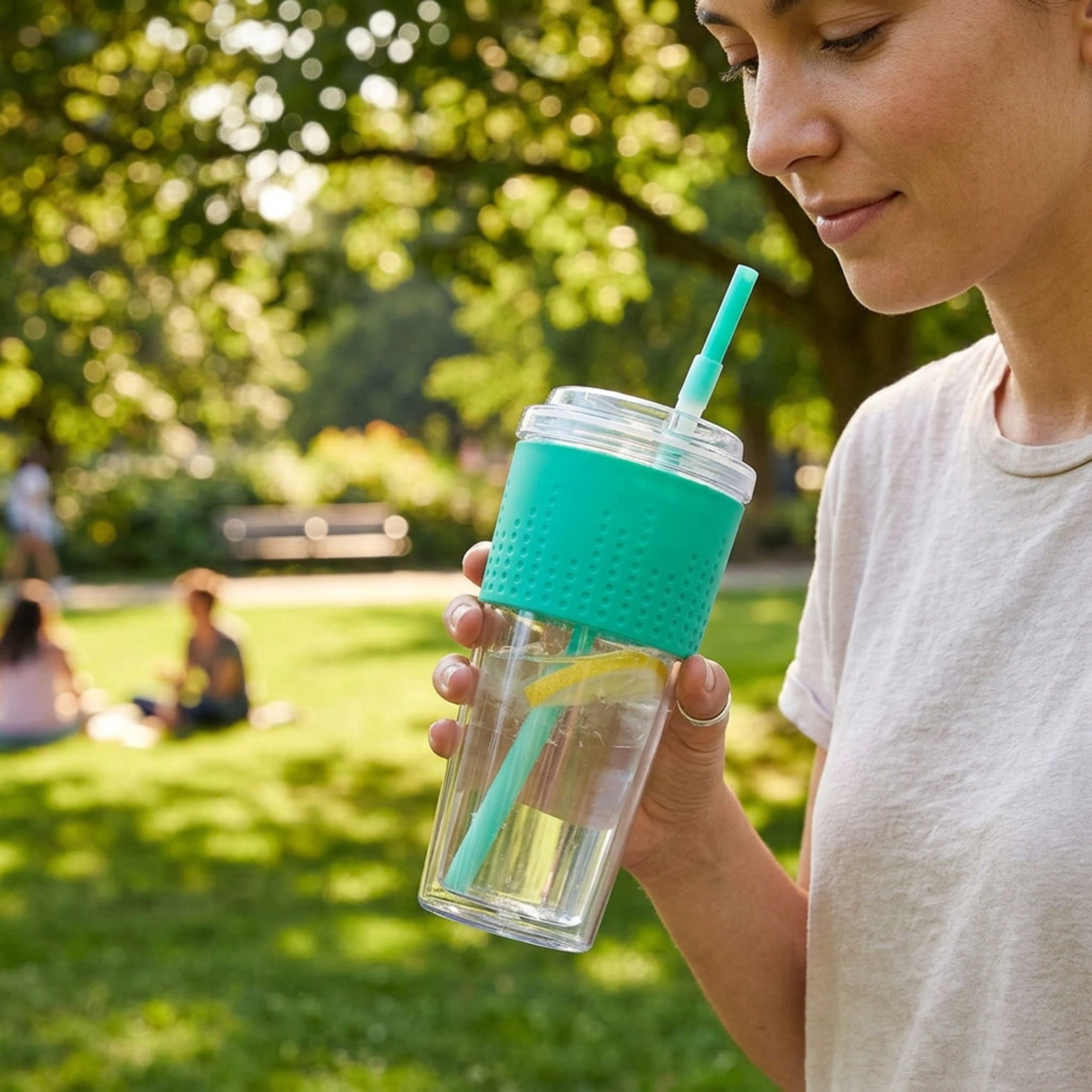 Copco 20 oz Lock-n-Roll Double Wall Travel Mug – 2-Pack Insulated Coffee Tumblers with Spill-Resistant Locking Lids for Hot & Cold Drinks, Reusable BPA-Free Commuter Cups (Teal)