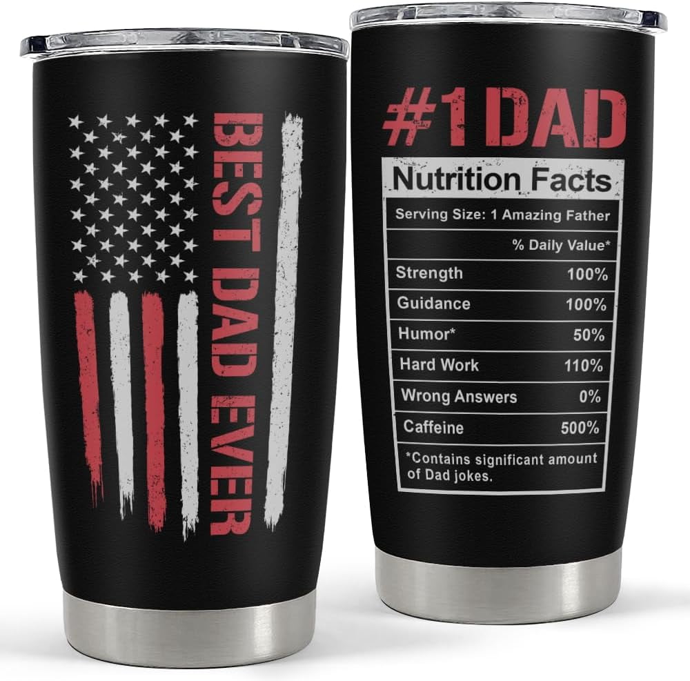 Daddy The Man The Myth The Legend Tumbler with Lid - 20oz Insulated Stainless Steel Mug - Coffee Mug for Sport Office Travel - Insulated Tumbler