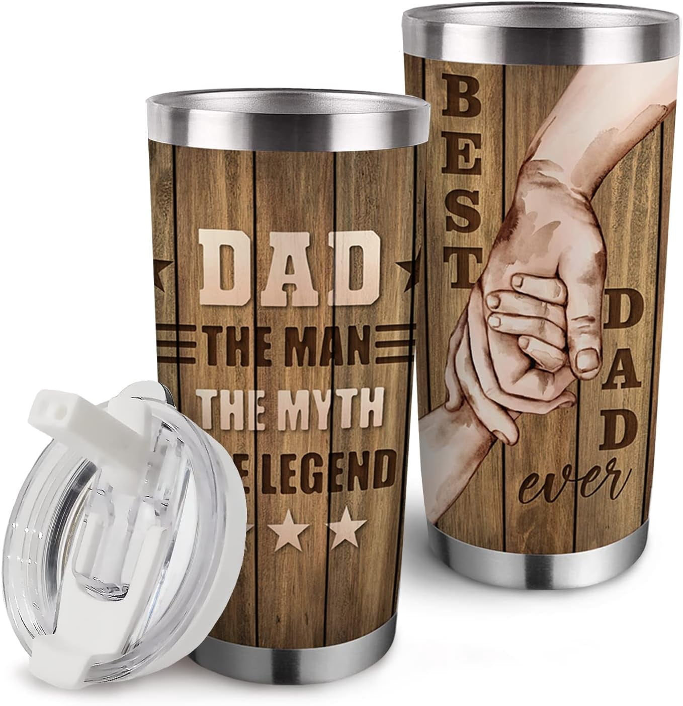 Best Dad Ever Insulated Vacuum Tumbler with Lid, Father''s Day Gifts for Dad Papa Grandpa, Mechanic Toolbox American Flag Funny Stainless Steel Double Wall Cup, 20 oz Travel Detachable Straw Mug - Insulated Tumbler